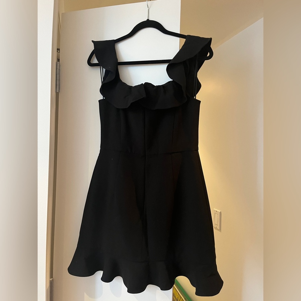 French Connection Black Ruffle Mini Dress - Picture 2 of 3